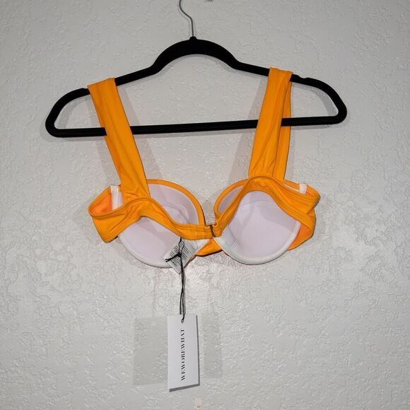 NWT WeWoreWhat Carrot Orange Claudia Swimsuit Top Size Large‎ - Picture 5 of 8